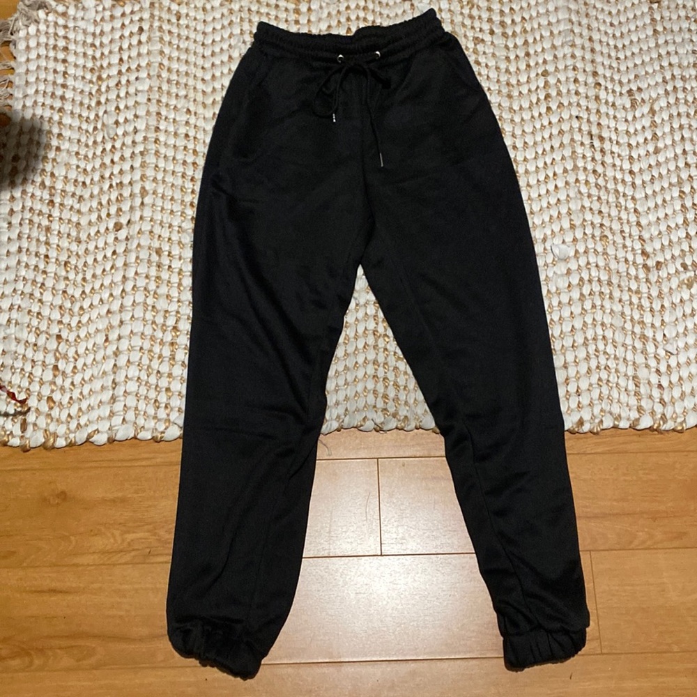 Black jogger sweats with tie front